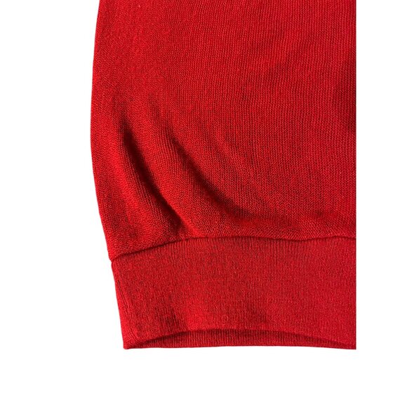 Vintage Jantzen Red Cardigan Mens L USA Made 70s 80s Classic Knit Sweater Used - Picture 8 of 12